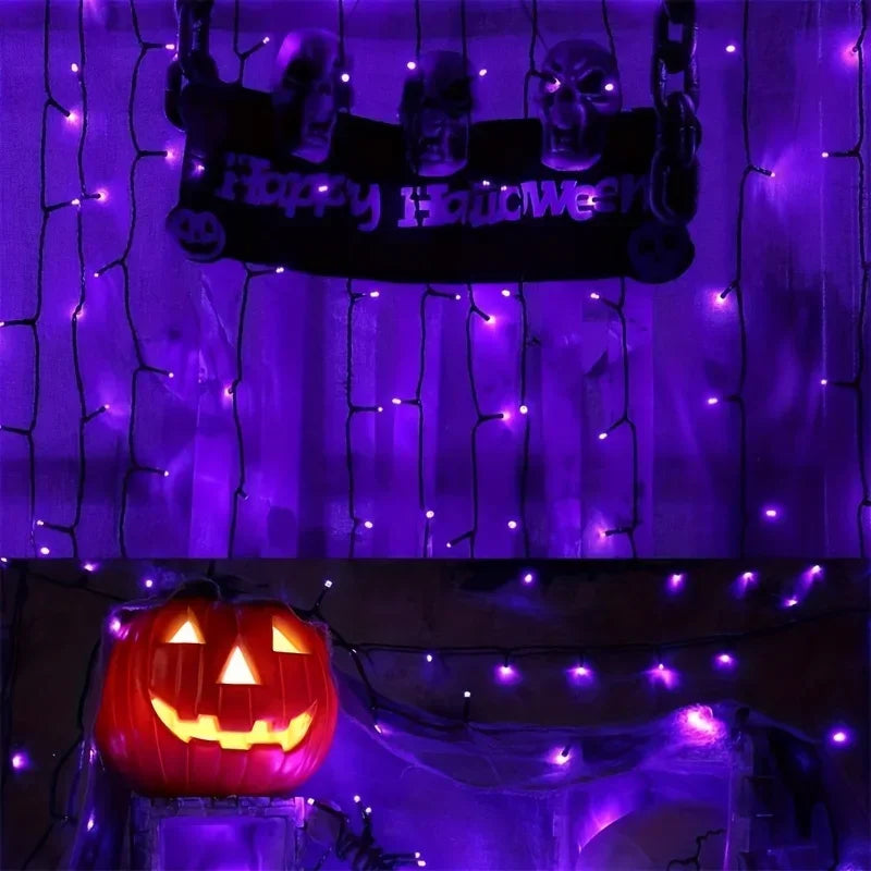 Luzes de Cordão LED Alimentadas por Energia Solar com 8 Modos de Piscar Diferentes, Ideais para Decorar Jardins, Casamentos, Halloween e Natal