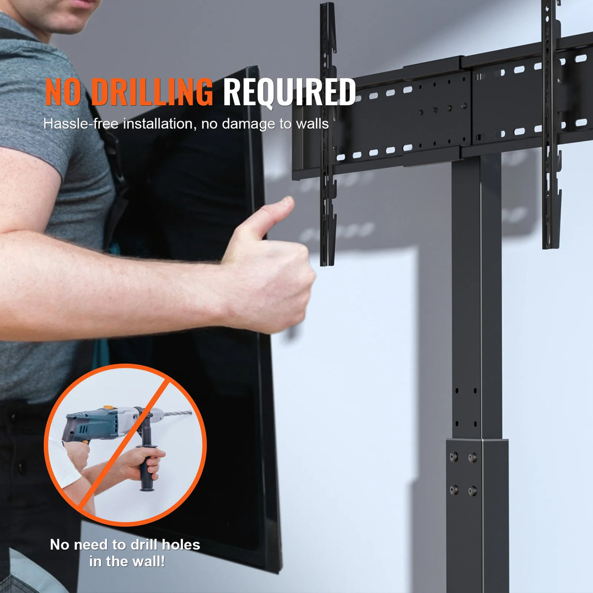 SucceBuy Suporte de TV giratório alto para TV de 32 a 85 polegadas Suporte de TV portátil com altura ajustável Max VESA 600 x 800 mm