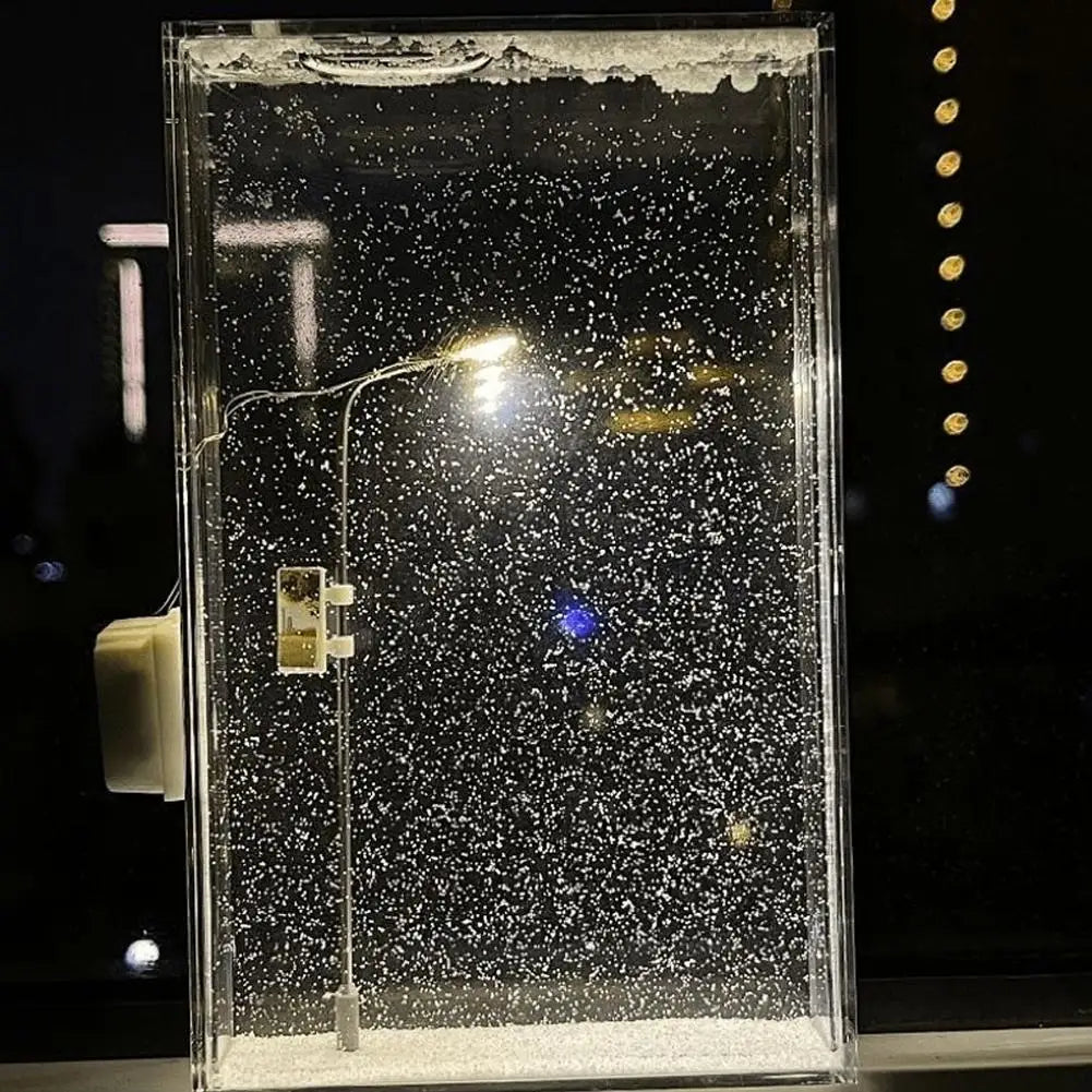 Luzes noturnas de natal pequena luz de rua nevada fluindo noite diy luzes de natal artes e ofícios ornamento de mesa de natal