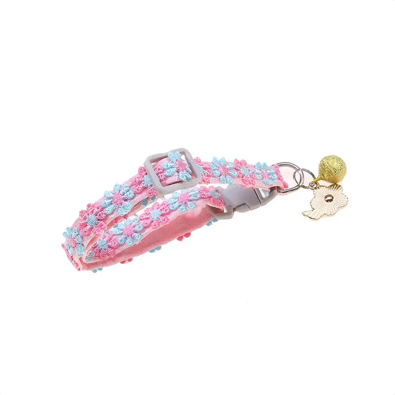 Coleira para Animais de Estimação com Sino, Estampa de Patas Colorida, Ajustável, para Cães, Filhotes e Gatos, Acessório de Segurança com Sino, Colar para Pets