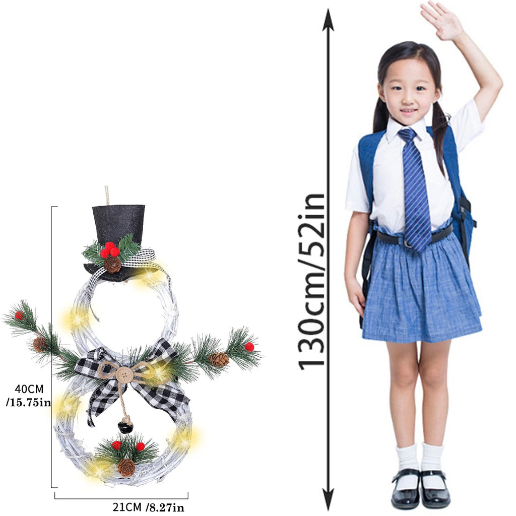 Natal boneco de neve grinalda guirlanda led luz porta decoração artificial casa janela parede fundo porta pendurado ornamento luminoso