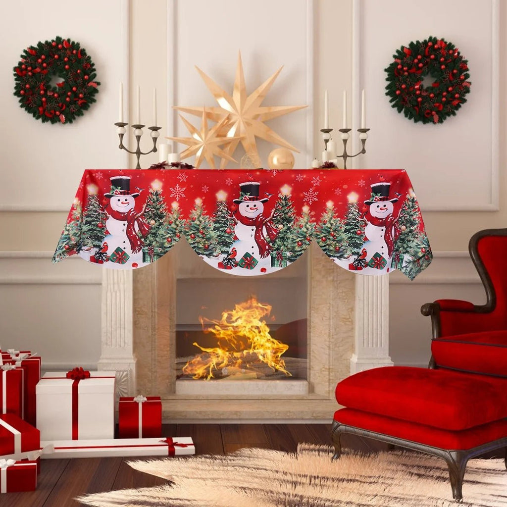 Natal vermelho lareira mantel cachecol capa de mesa enfeites de natal para casa 2025 boneco de neve de natal navidad natal ano novo 2026 presentes