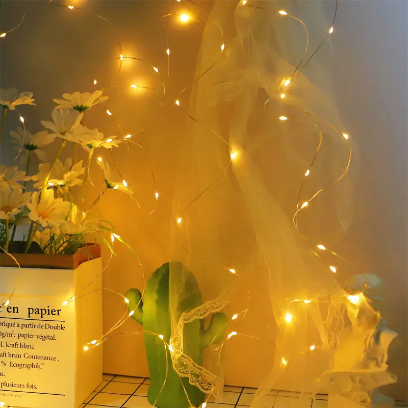 Luzes de fadas de natal recarregável led à prova d' água rgb luz de corda 8 modos design destacável para decoração de festa de casamento de árvore de natal