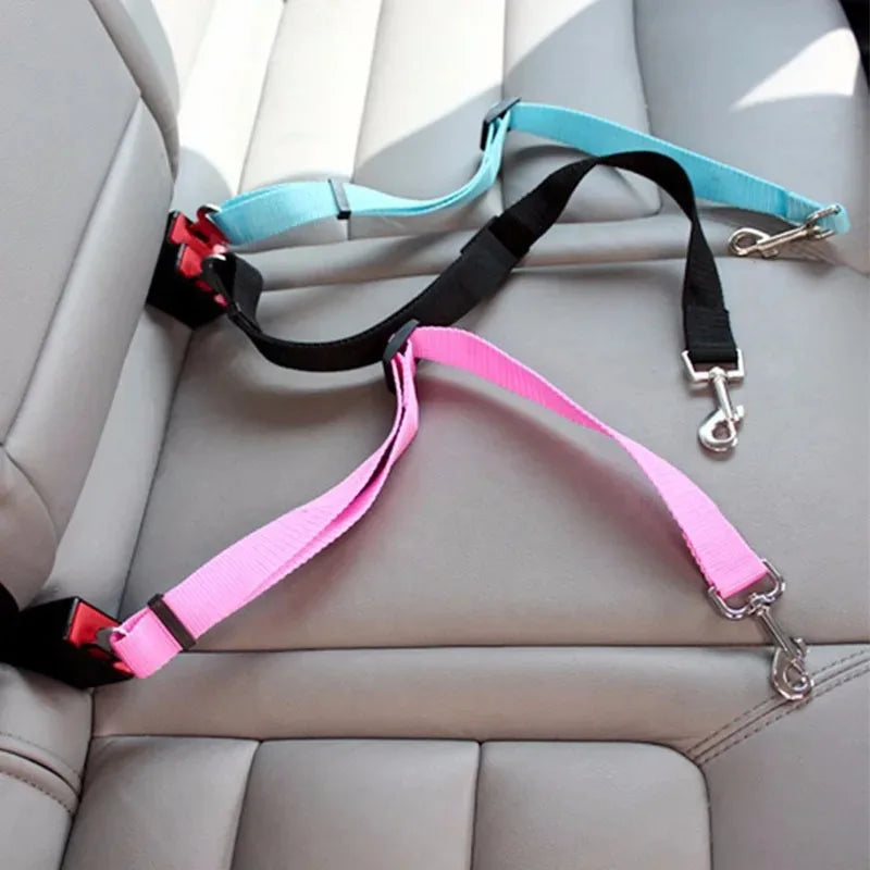 Cinto de segurança para carro de cachorro, protetor de segurança para viagem, acessórios para animais de estimação, coleira separatista, arnês de carro sólido