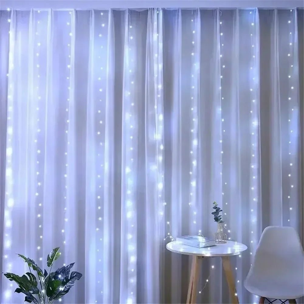 Luzes de Natal LED, Cortina de Luzes de Fada, Alimentadas por Bateria, 8 Modos, Decoração de Natal para Casa, Feriados, Ano Novo 2027, Lâmpada