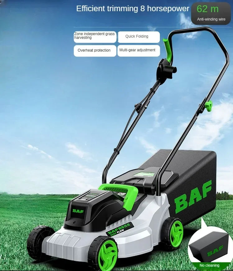Cortador de grama elétrico de alta potência – perfeito para jardas grandes, eficiência estilo push e operação com fio incluída