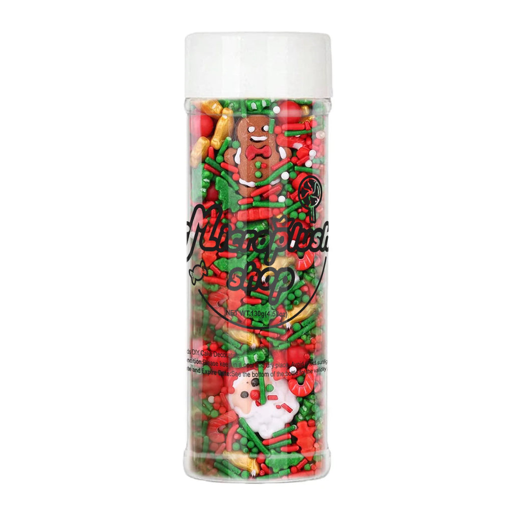 Natal Sprinkles Mix para Cookie Baking Decor, árvore de Natal, Papai Noel, Jimmies, vermelho e verde Polvilhe
