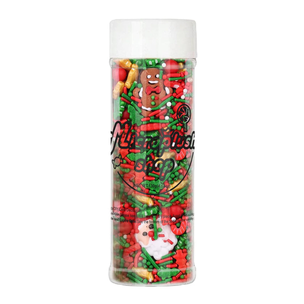 Natal Sprinkles Mix para Cookie Baking Decor, árvore de Natal, Papai Noel, Jimmies, vermelho e verde Polvilhe