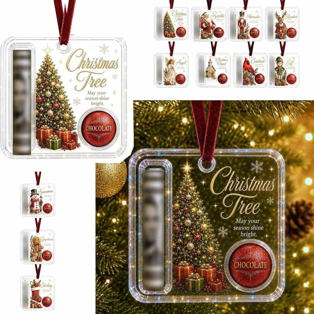 Ornamento de Natal para Presente em Dinheiro: Artesanato em Acrílico, Decorações de Fim de Ano, Presentes para Pessoas