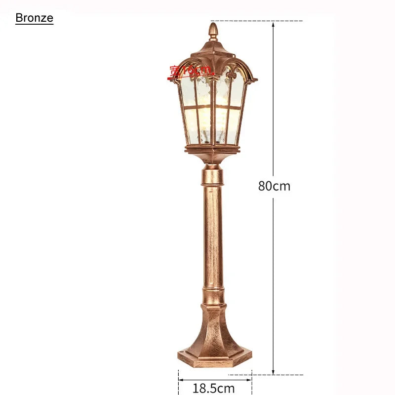 Luzes de LED para Jardim ao Ar Livre, Estilo Vintage Europeu, Impermeáveis IP54, 80CM, Lâmpadas Pretas E27 para Iluminação de Paisagismo em Jardins e Quintais AC85-265V