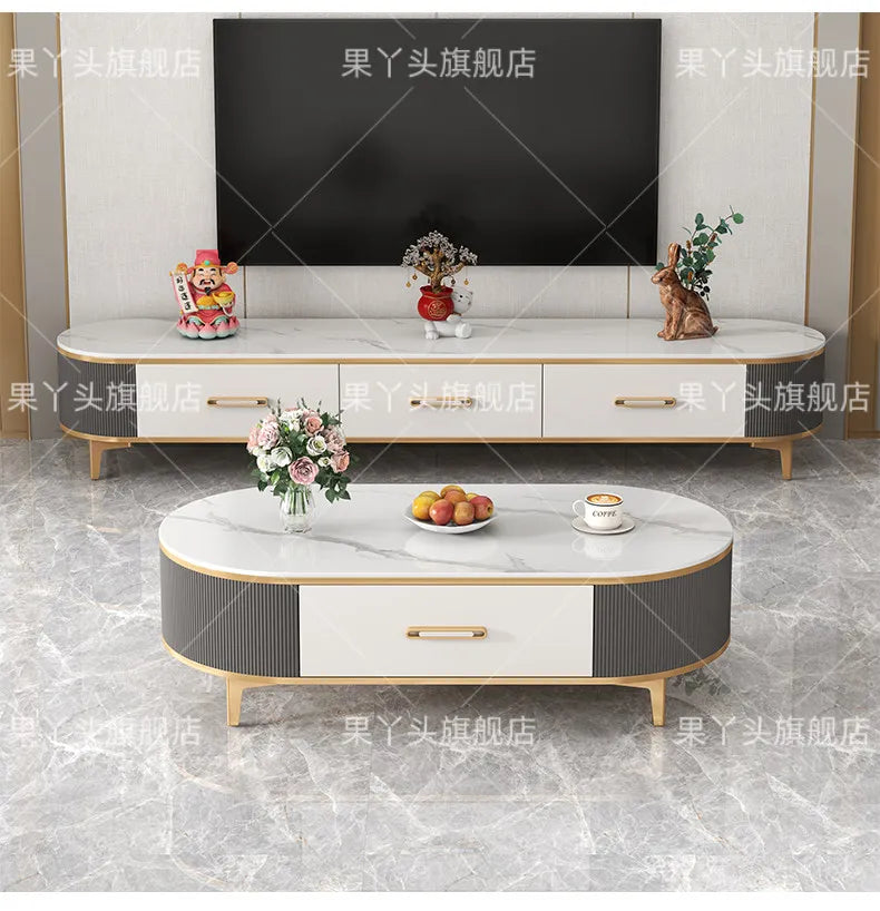 Mesa de Jantar, Mesa de Centro para Escrita e Café, Gavetas Móveis, Mesa Lateral de Luxo com Armazenamento para Sala de Estar, Mesa Auxiliar Moderna, Móveis Modernos