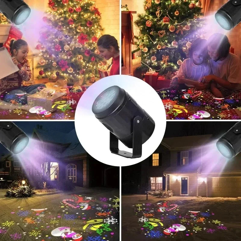 16 padrões de luzes de projetor de natal rotativa decoração de natal ao ar livre/interno projetor led para festa de férias decoração de natal
