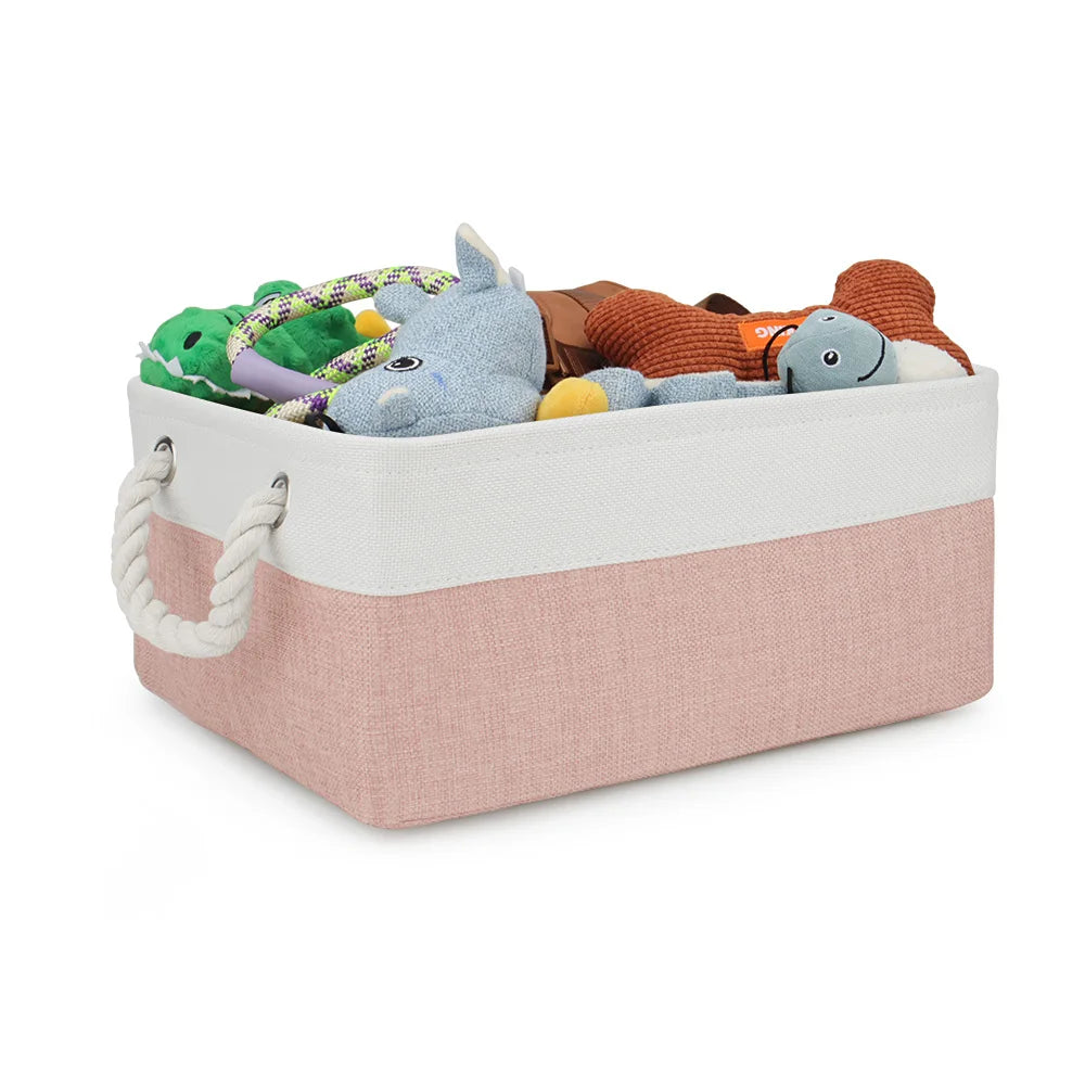 Acessórios de brinquedo para cães cesta roupas para animais de estimação cães brinquedos cesta de armazenamento caixa coleira de gato trelas organizador bin
