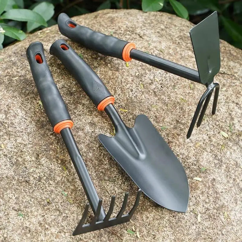 Conjunto de Ferramentas de Jardim Safe Edge Mini: Pá, Rastelo e Espátula Pequenas para Atividades de Plantio de Flores e Vegetais em Família