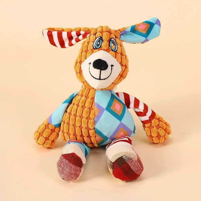 Brinquedo de Pelúcia para Cães, Fofo, em Formato de Raposa e Elefante, Anti-Mordida, Interativo, com Som, para Limpeza dos Dentes, Diversão e Resistência à Mordida