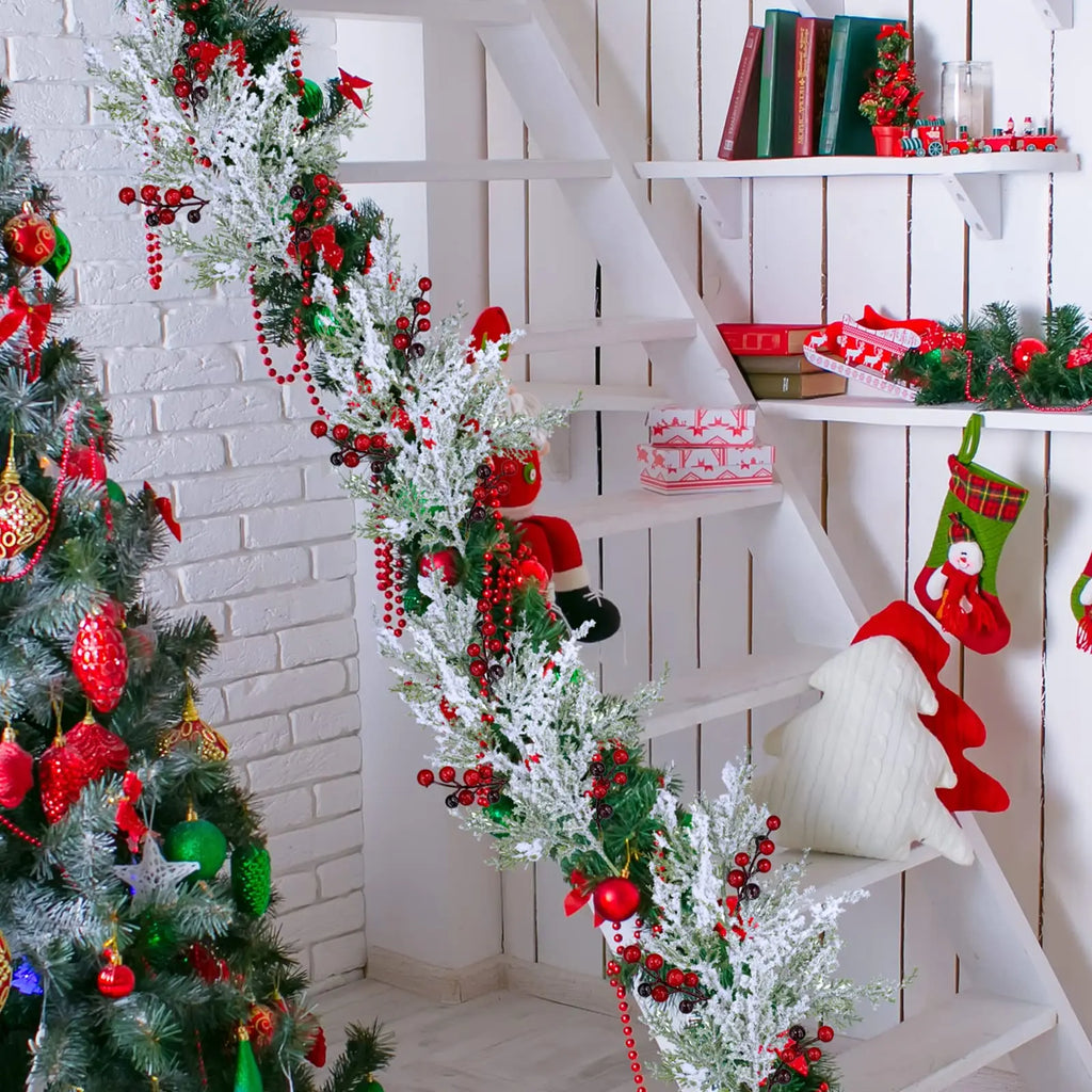 Natal vermelho berry flor artificial pinha ramo decorações da árvore de natal ornamento embalagem de presente festa em casa diy grinalda
