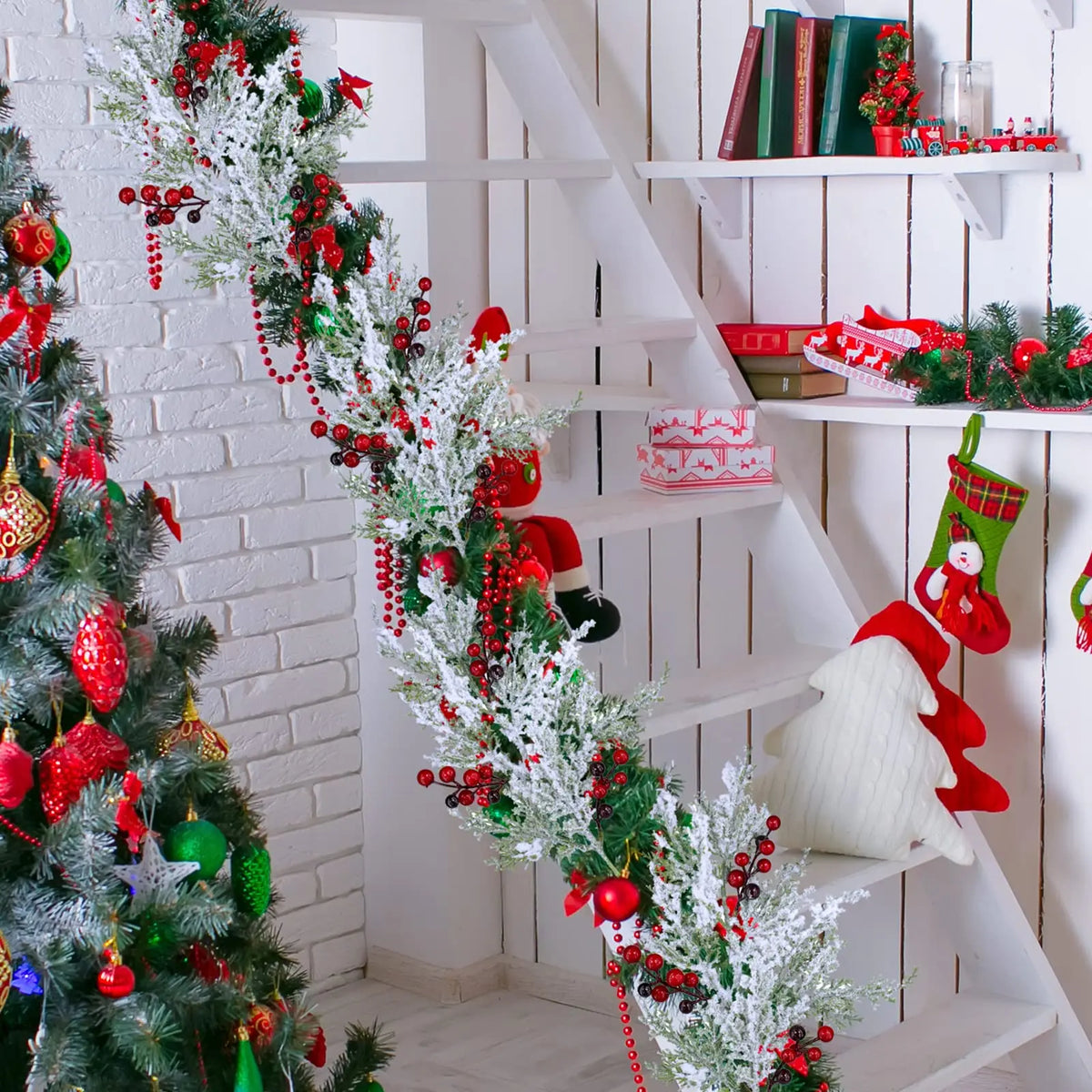 Natal vermelho berry flor artificial pinha ramo decorações da árvore de natal ornamento embalagem de presente festa em casa diy grinalda