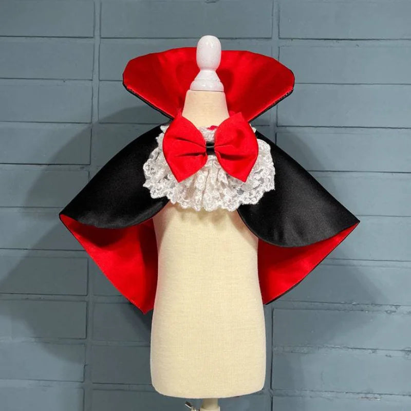 Halloween Manto Vampiro para Pet, Fantasias Cosplay para Cachorro de Gato Pequeno Médio, Roupas do Festival de Natal Kawaii