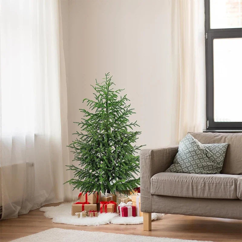 Árvore de Natal Artificial de Pinheiro Norfolk de 60CM, Planta Falsa Impermeável para Jardim, Quintal, Varanda, Decoração de Férias de Inverno