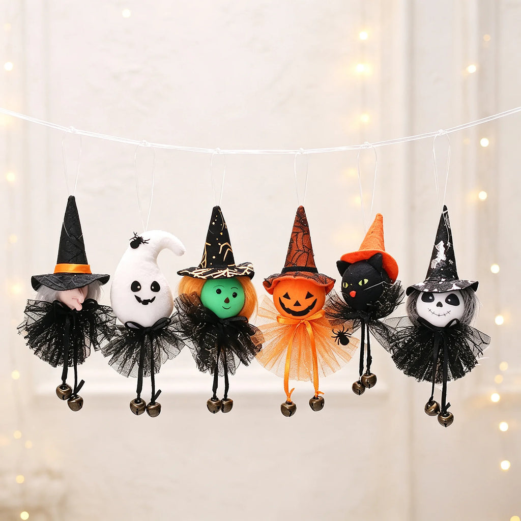 Enfeites Assustadores de Halloween: Bonecos de Pelúcia de Abóbora, Bruxa e Fantasma para Pendurar – Decoração Festiva e Presente de Feriado 2026