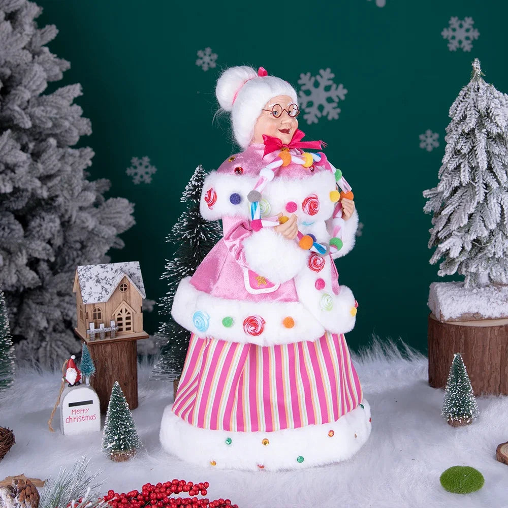 40cm natal anjo boneca estatueta brinquedo colher de árvore ornamentos em pé aniversário natal decorações navidad decoração para casa novedades
