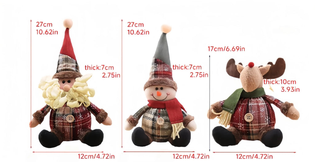 Bonecos de Natal para decoração de árvores, incluindo o Papai Noel, o boneco de neve e as figuras de renas, para decoração de casa, presentes de aniversário e para celebrar o Natal.