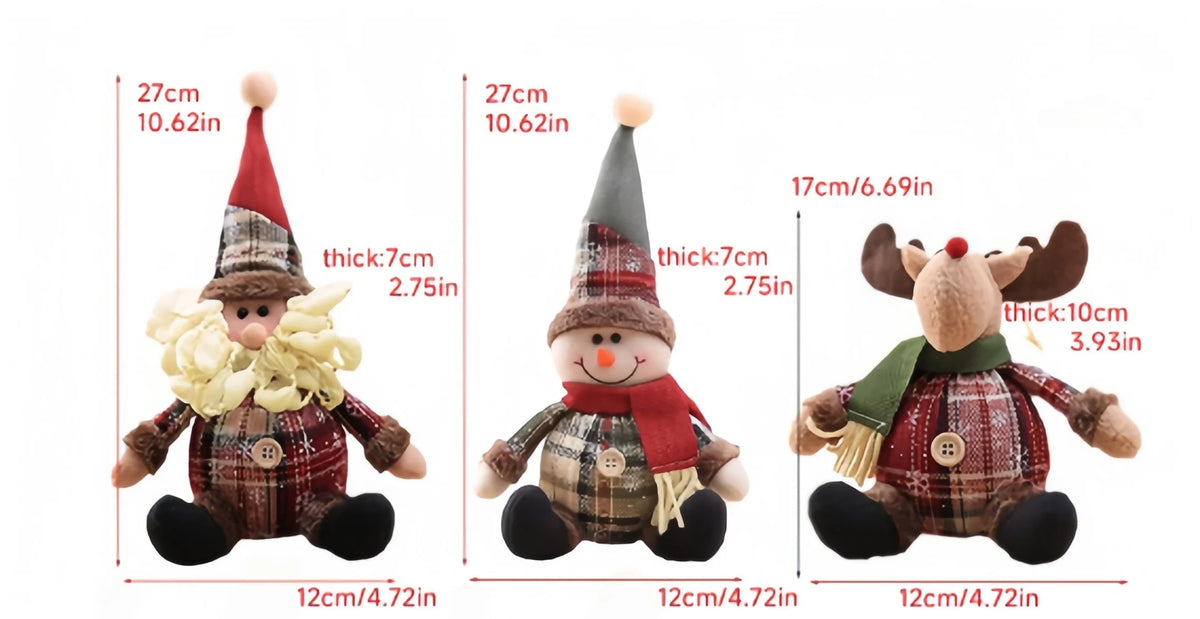 Bonecos de Natal para decoração de árvores, incluindo o Papai Noel, o boneco de neve e as figuras de renas, para decoração de casa, presentes de aniversário e para celebrar o Natal.