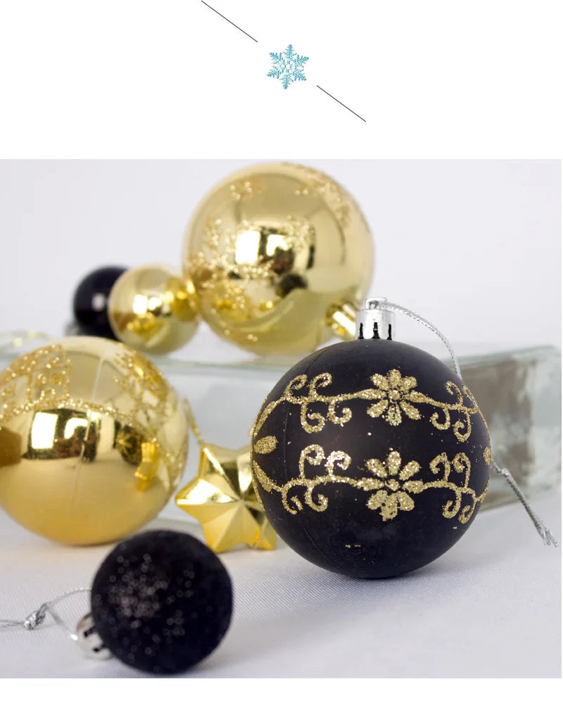 Bola de natal ornamento caixa de presente conjunto sortido azul branco floco de neve rena padrão design feriado festivo árvore pendurado decoração