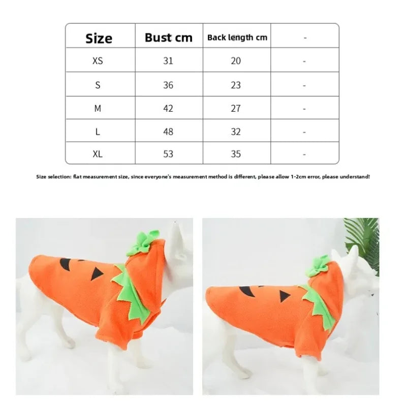 Fantasia de Abóbora para Cães, Oferta Imperdível de Halloween, Roupa Casual para Outono/Inverno.