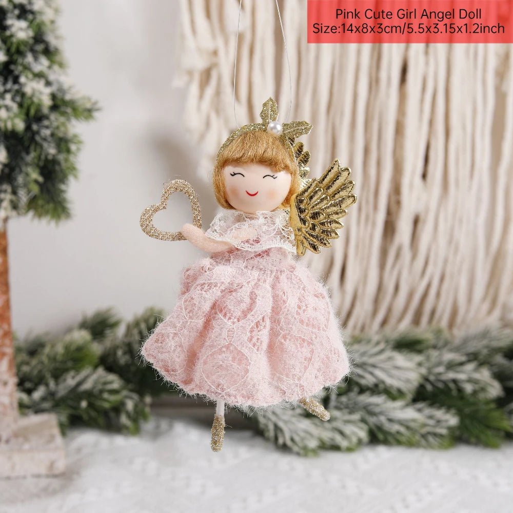 Ano novo 2024 natal anjo bonecas árvore de natal pingente ornamentos navidad 2022 decoração de natal para casa presentes natal noel deco
