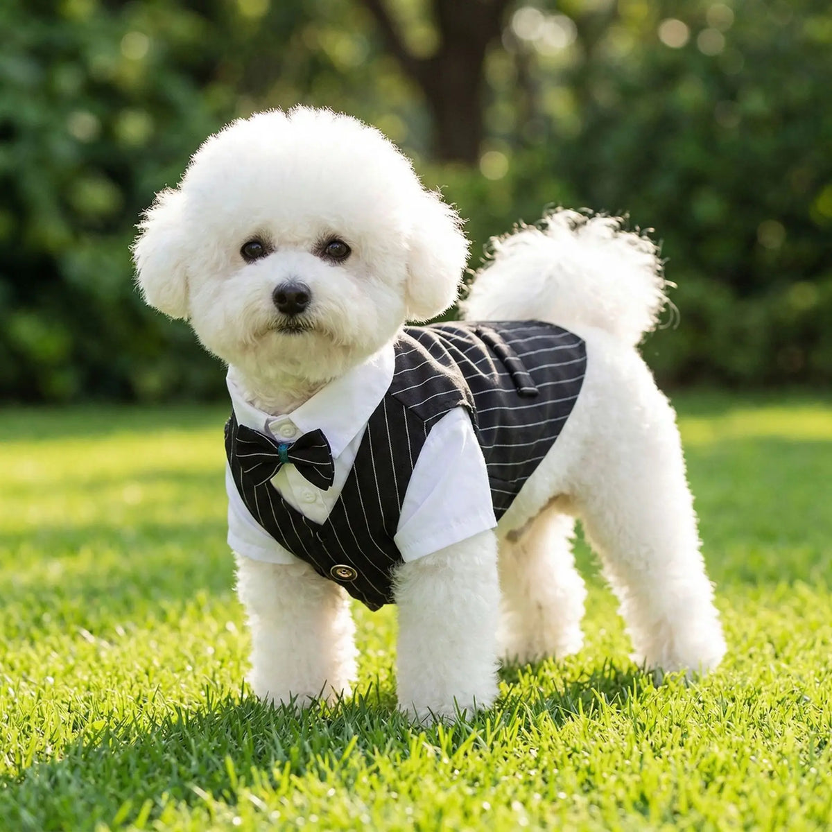 Traje de Primavera para Cães de Estimação: Camisa e Colete de Smoking para Casamento, Fantasia de Cavalheiro para Teddy, Bichon e Cães Pequenos