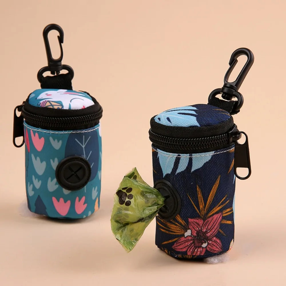 Hangable cão cocô saco dispensador zíper cães andando acessório saco de resíduos titular portátil bonito sacos de lixo organizador suprimentos para animais de estimação
