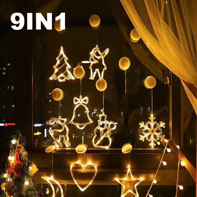Natal led luz floco de neve santa pendurado otário lâmpada janela ornamentos decoração para casa natal navidad 2023 decoração de ano novo - Kasa & Pet