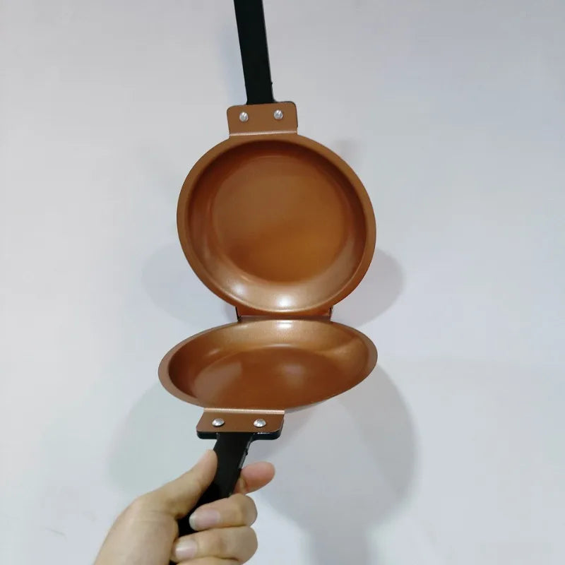 Frigideira de cerâmica antiaderente dupla face, panqueca dobrável, panelas de cozinha para pão, ovo, café da manhã Kasa & Pet Store