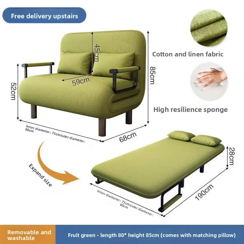 Sofá-cama dobrável durável, multifuncional, para sala de estar, ideal para descanso e economia de espaço, sofá-cama individual para internet.