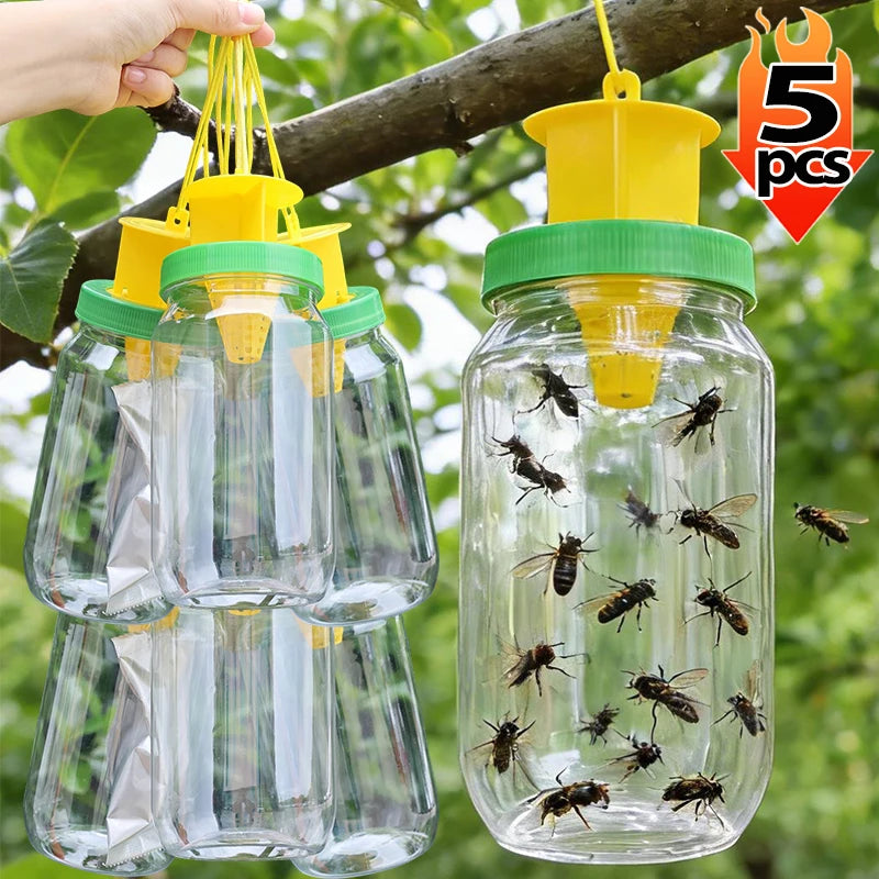 Armadilha para Moscas de 800ml em Garrafa PET com Funil para Controle Eficaz de Moscas, Tampa de PP, Isca Atrativa Natural