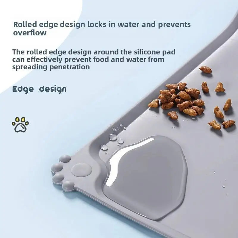 Tapete para Alimentação de Gatos e Cães, de Silicone, Impermeável, Antiderrapante, de Grau Alimentício, Fácil de Limpar, para Uso Interno e Externo, Acessórios para Animais de Estimação