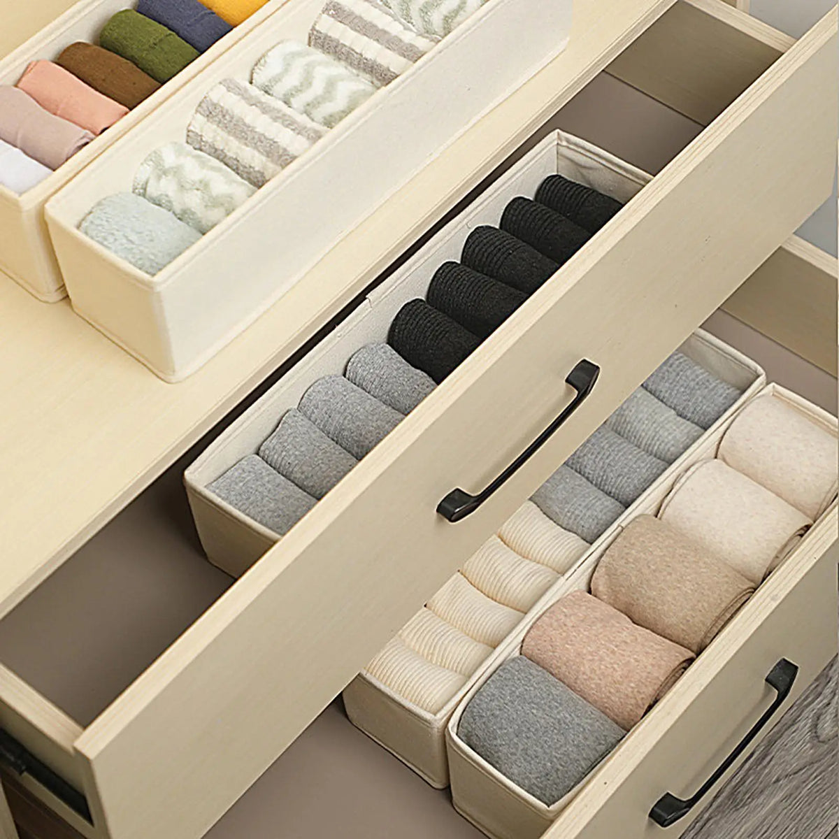 Organizadores de Armazenamento para Gavetas de Guarda-Roupa, Caixa de Armazenamento para Roupas, Organizador para Camisetas, Jeans, Roupas Íntimas e Calças