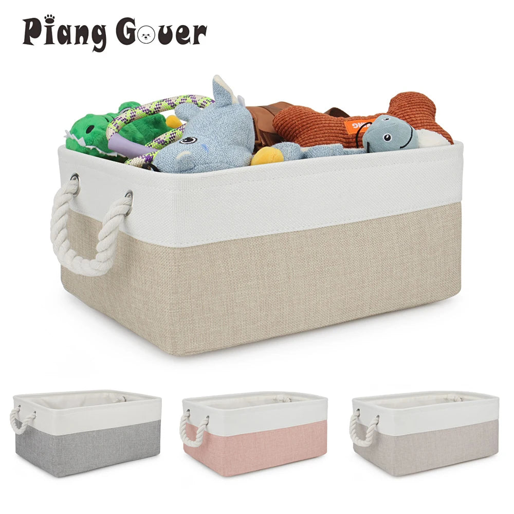 Acessórios de brinquedo para cães cesta roupas para animais de estimação cães brinquedos cesta de armazenamento caixa coleira de gato trelas organizador bin