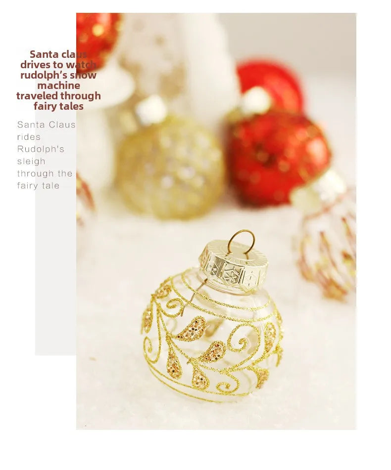 25 pçs 6cm bolas de natal bola grande árvore de natal pingente ornamentos para decoração de festa 2025 ano novo navidad presentes acessório ljiao