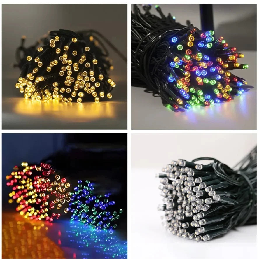 32m 22m 12m led luzes de corda solares vários modos painéis solares natal luzes ao ar livre à prova dwaterproof água estrelado luzes de fadas de natal