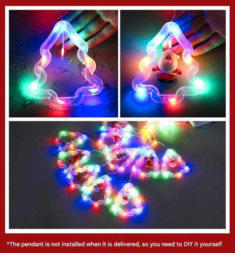 Decoração de lâmpada de janela de natal luzes de cortina de fadas 8 modos de trabalho luzes de corda de árvore de natal para festa de casamento decoração de casa