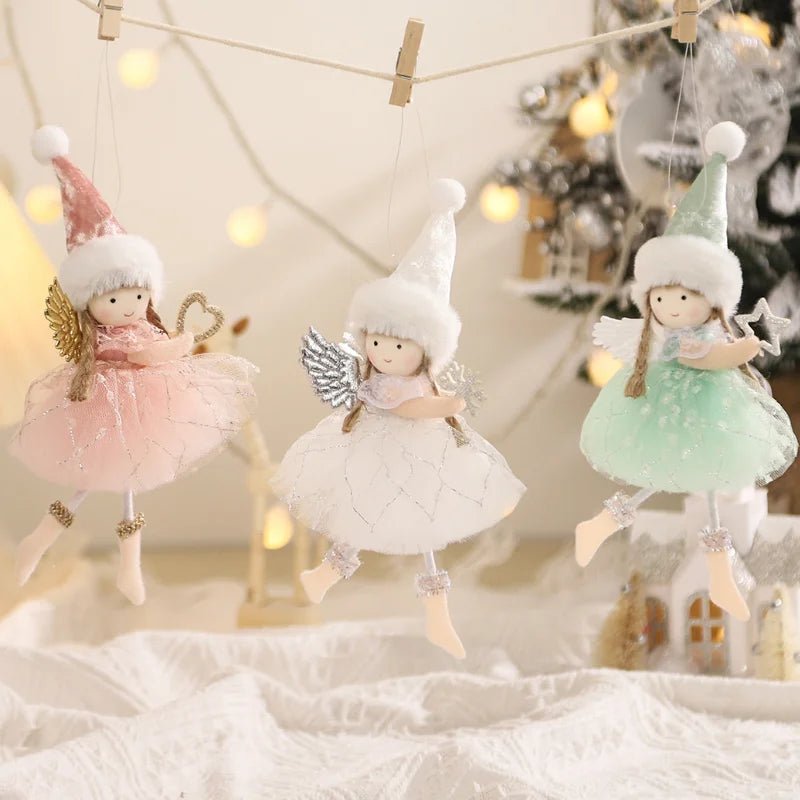 Ano novo 2024 natal anjo bonecas árvore de natal pingente ornamentos navidad 2022 decoração de natal para casa presentes natal noel deco