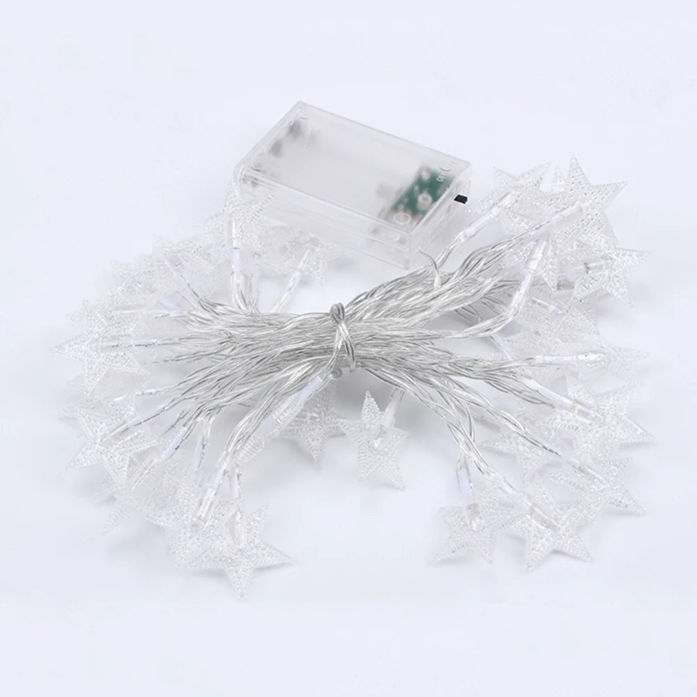 Led estrela luzes de fadas ao ar livre luzes corrente guirlanda lâmpada luzes da corda festa casa casamento terraço jardim decoração natal