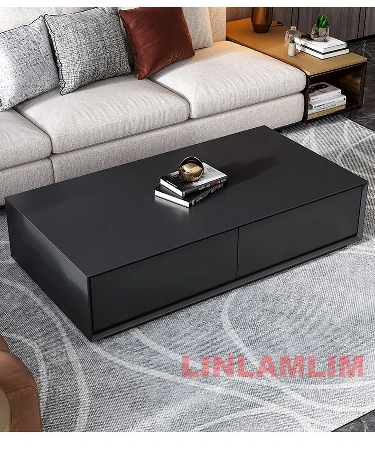 Conjunto de Móveis Modernos Brancos para Sala de Estar, Mesa de Café e Rack para TV com Armários de Armazenamento, Conjunto de Centro de Entretenimento Contemporâneo