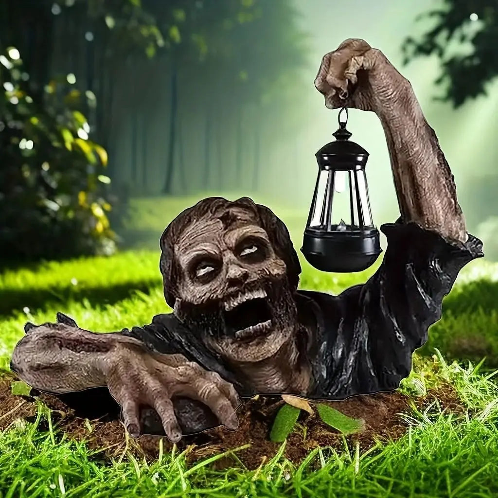 Halloween zumbi lanterna resina artesanato horror atmosfera decoração escultura interior ao ar livre pátio barra casa assombrada decoração prop