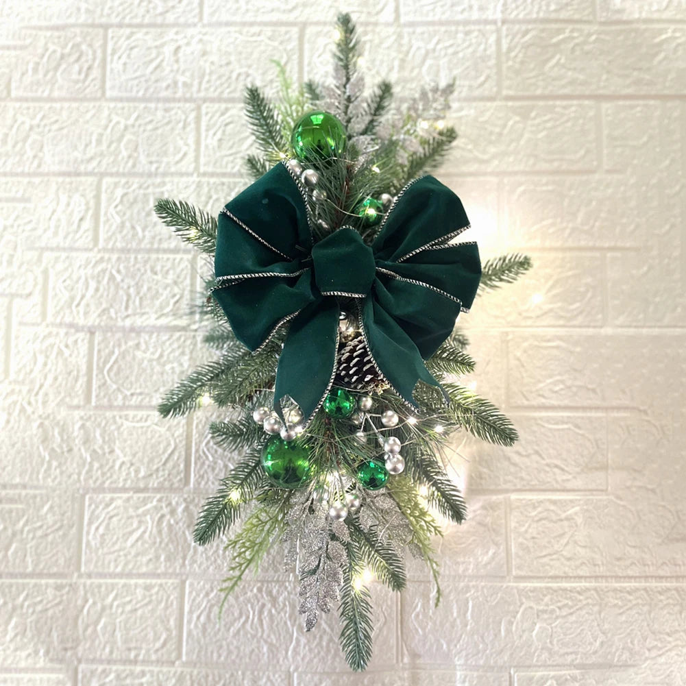Decoração de escadas pré-iluminadas sem fio acende decorações de escada de natal guarnição guirlanda natal navidad natal
