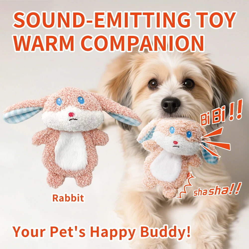 Bonito pequeno animal cão brinquedos de pelúcia chocalho de corpo inteiro com squeaker embutido brinquedo interativo para brincar de animais de estimação para reduzir a solidão