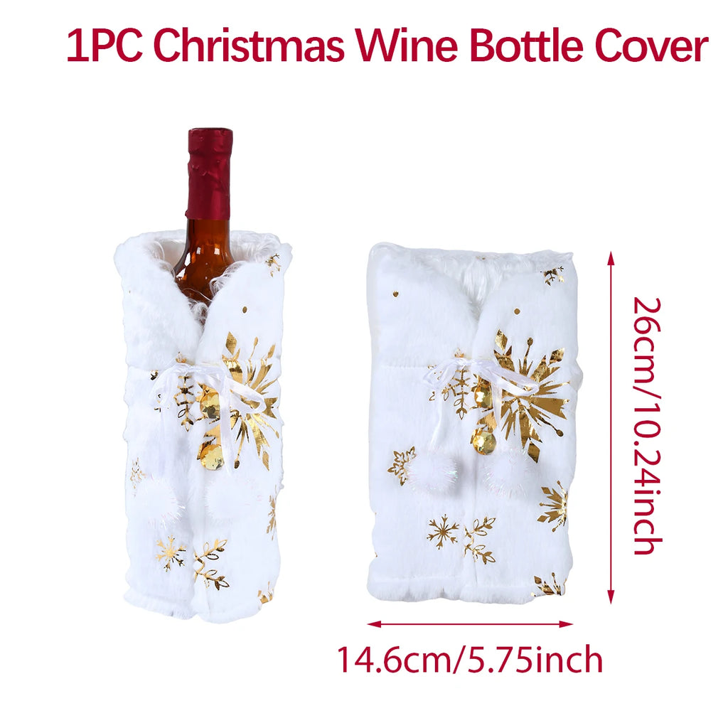 Natal garrafa de vinho capa feliz natal decorações para casa 2025 navidad noel natal ornamentos presente de natal feliz ano novo 2026