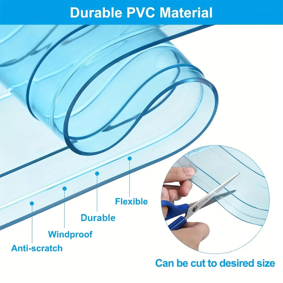 Cortinas de isolamento transparentes à prova d'água para animais de estimação no inverno, cortina de porta de PVC, aba de porta para cães recortável para casa de cachorro DIY